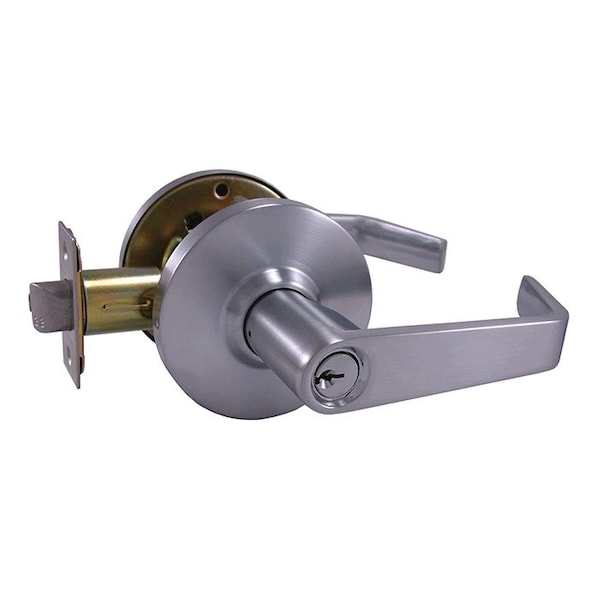 Design Hardware Grade 2 Cylindrical Lock, 84-Classroom, F-Flat Lever, Round Rose, Satin Chrome, 2-3/4 Inch Backset, DH-J-84-F-26D - main